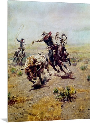 Cowboy Roping a Steer