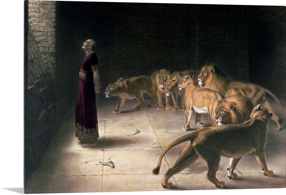 Religious artwork of a scene from the Old Testament in this painting from the late 19th century.