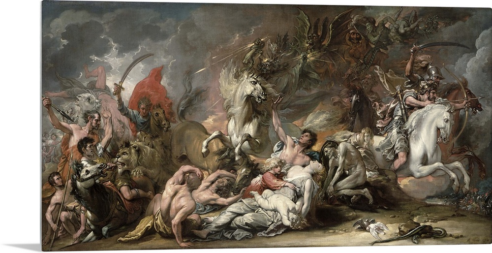 DTR140421 Death on the Pale Horse, 1796 (oil on canvas) by West, Benjamin (1738-1820); 59.5x128.5 cm; Detroit Institute of...