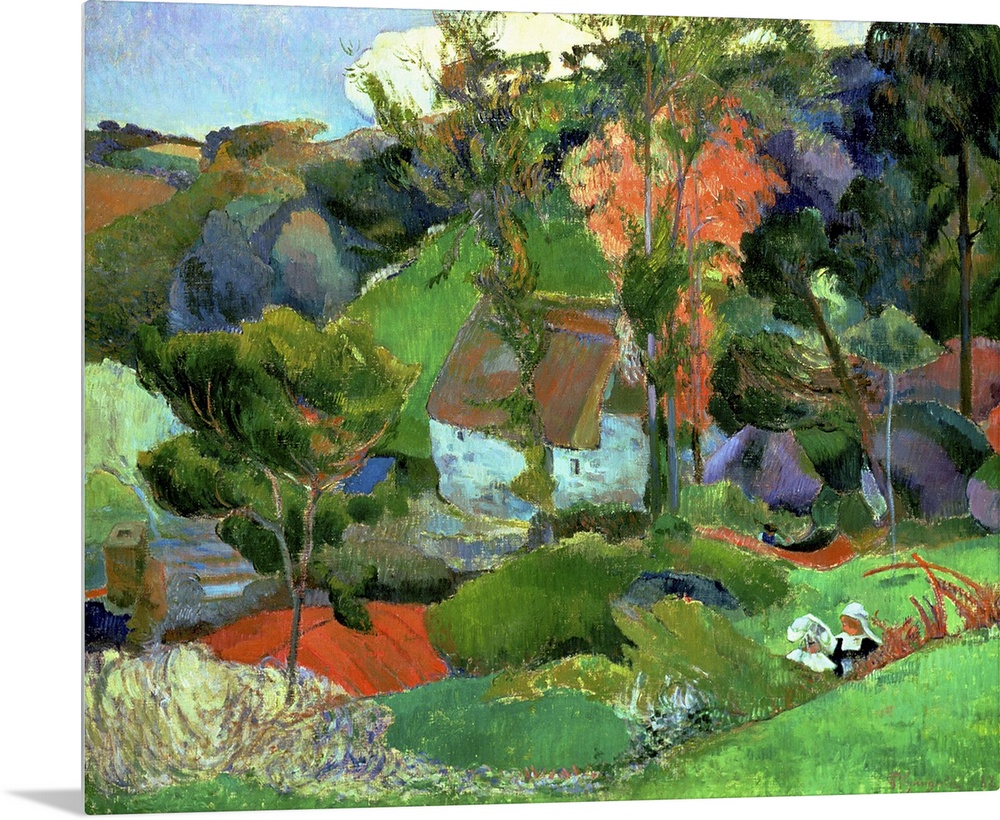 XIR61074 Landscape at Pont Aven, 1888 (oil on canvas)  by Gauguin, Paul (1848-1903); 72x91 cm; Private Collection; French,...