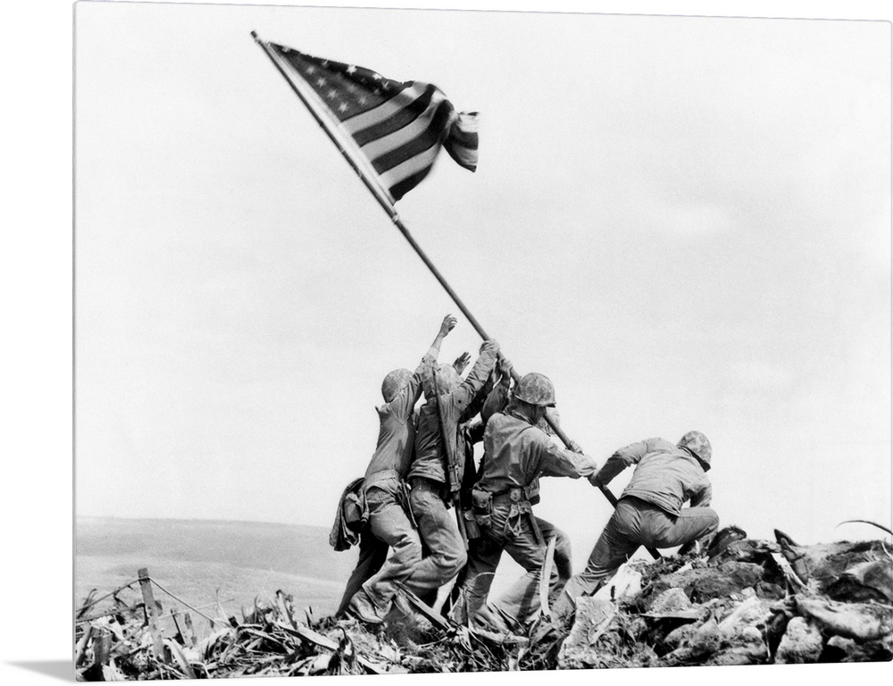 Raising the Flag on Iwo Jima, photo by Joe Rosenthal, february 23, 1945