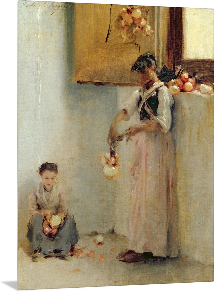 CH202598 Credit: Stringing Onions, c.1882 (oil on canvas) by John Singer Sargent (1856-1925)Private Collection/ Photo A Ch...