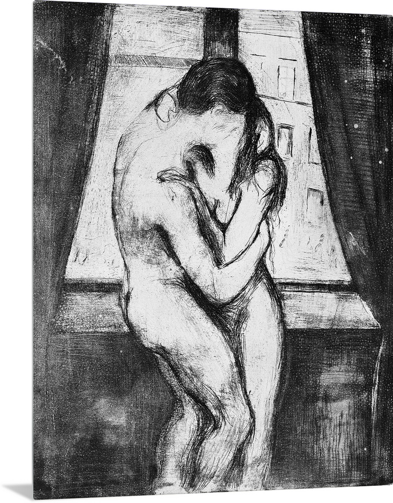 The Kiss, 1895, by Edvard Munch (1863-1944), originally etching, drypoint, aquatint, Norway, 20th century