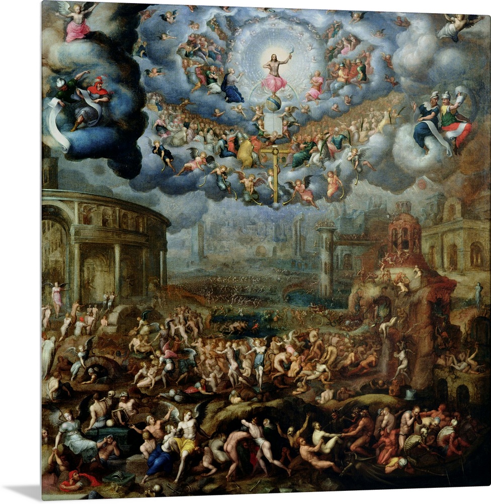 XIR33758 The Last Judgement (oil on canvas)  by Cousin, Jean the Younger (1522-94); 145x142 cm; Louvre, Paris, France; Gir...