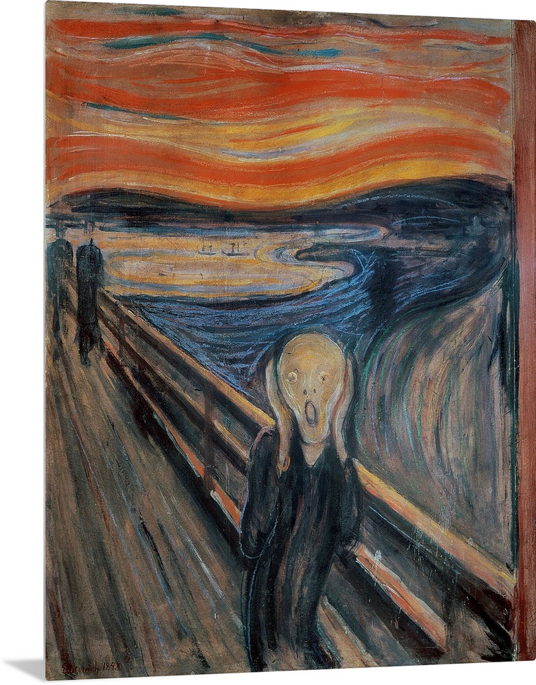 The Scream, 1893 (originally oil, tempera and pastel on cardboard) by Munch, Edvard (1863-1944)