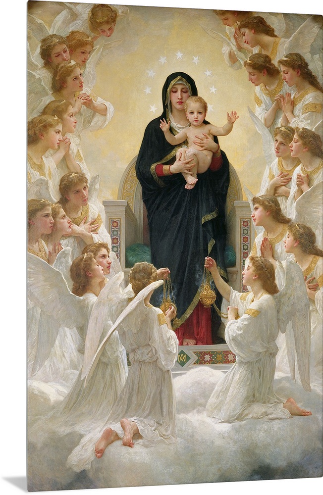 XIR39429 The Virgin with Angels, 1900 (oil on canvas)  by Bouguereau, William-Adolphe (1825-1905); 285x185 cm; Musee de la...