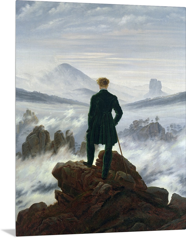 The Wanderer above the Sea of Fog, 1818 (originally oil on canvas) by Friedrich, Caspar David (1774-1840).