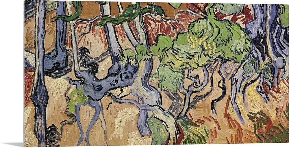 Painting by Vincent Van Gogh or tree roots in the ground.