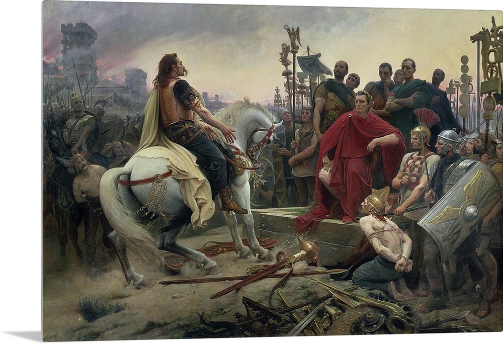 XRZ72286 Vercingetorix throws down his arms at the feet of Julius Caesar, 1899 (oil on canvas)  by Royer, Lionel Noel (185...