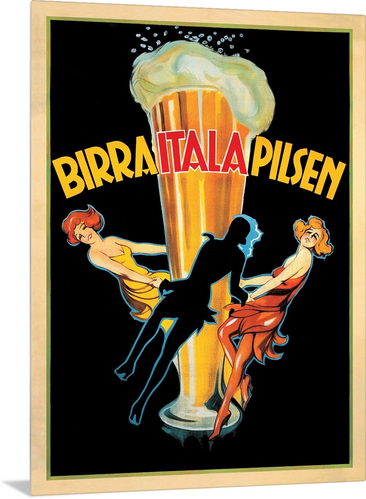 Vintage advertisement of Birra Itala Pilsen (1920) by Leonetto Cappiello.