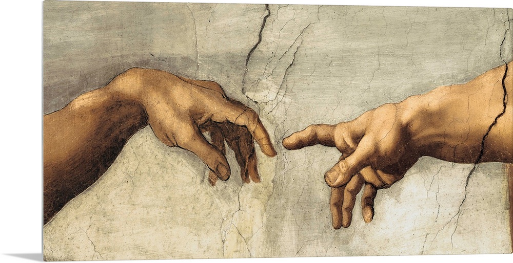 Creazione di Adamo, particol by Michelangelo.