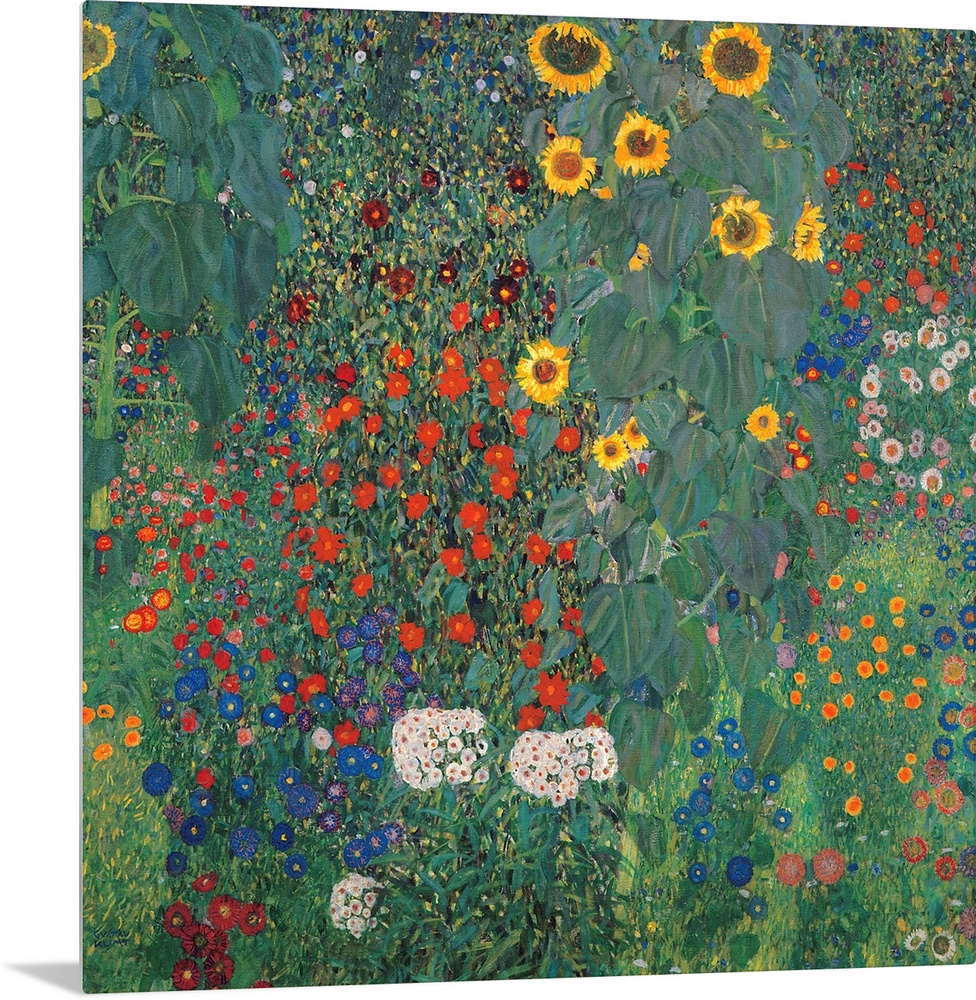 Garden with Sunflowers (1906) by Gustav Klimt