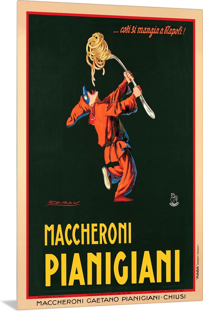Vintage advertisement for Maccheroni Pianigiani, 1922