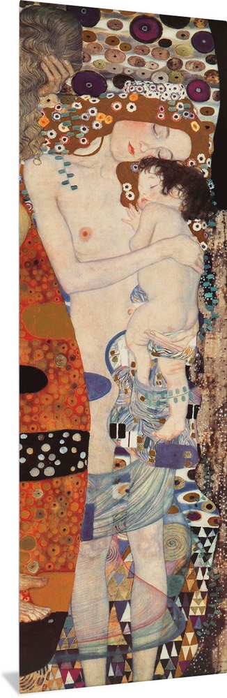 Classic painting of a mother caressing a small child.