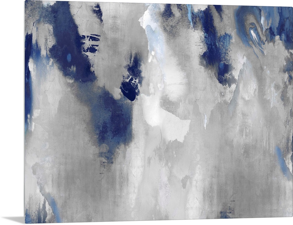 Abstract Silver Stains Indigo