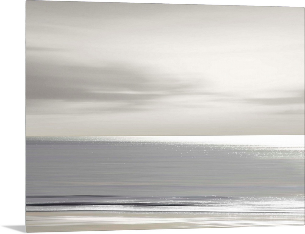 Defocused sunset sky and ocean nature background with blurred panning motion.