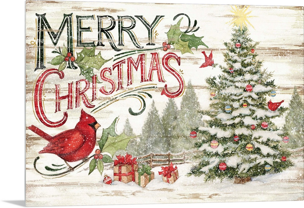 A vintage Merry Christmas sign captures a classic holiday look.