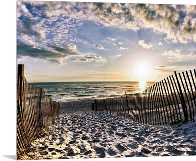 Rosemary Beach Sunset 30A Foot Prints In Sand