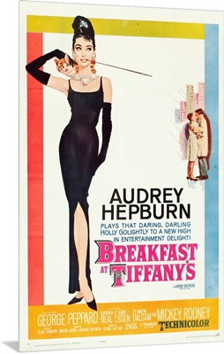 Breakfast At Tiffany's, Poster, Audrey Hepburn, George Peppard, 1961