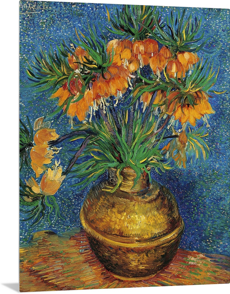 Imperial Crown Fritilaria in a Copper Vase, by Vincent Van Gogh, 1886 - 1887 about, 19th Century, oil on canvas, cm 73 x 6...