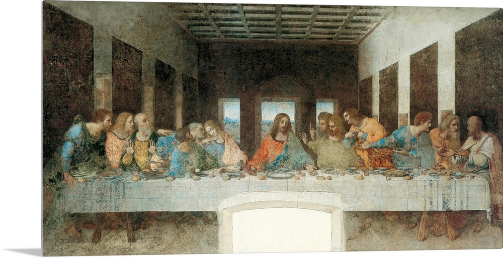 The Last Supper, by Leonardo da Vinci, 1495 - 1497 about, 15th Century, tempera and oil on two layers of plaster, cm 460 x...