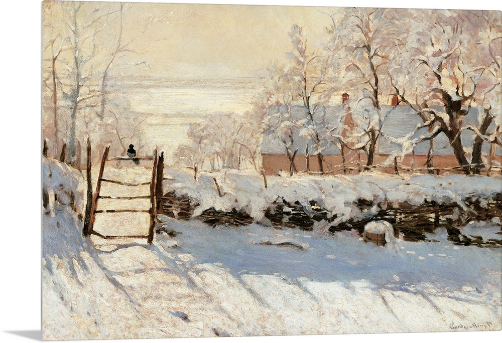 The Magpie, by Claude Monet, 1868 - 1869, 19th Century, oil on canvas, cm 89 x 130 - France, Ile de France, Paris, Muse dO...