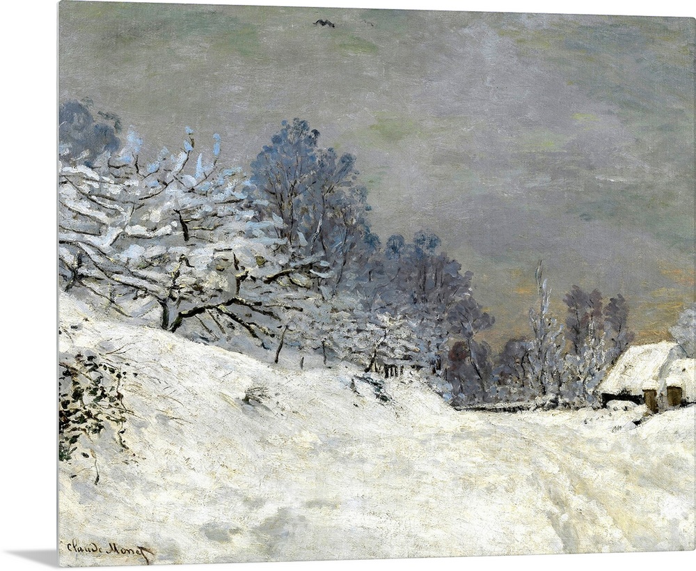 Claude Monet (1840-1926), French School. Near Honfleur, snow. 1867. Oil on canvas