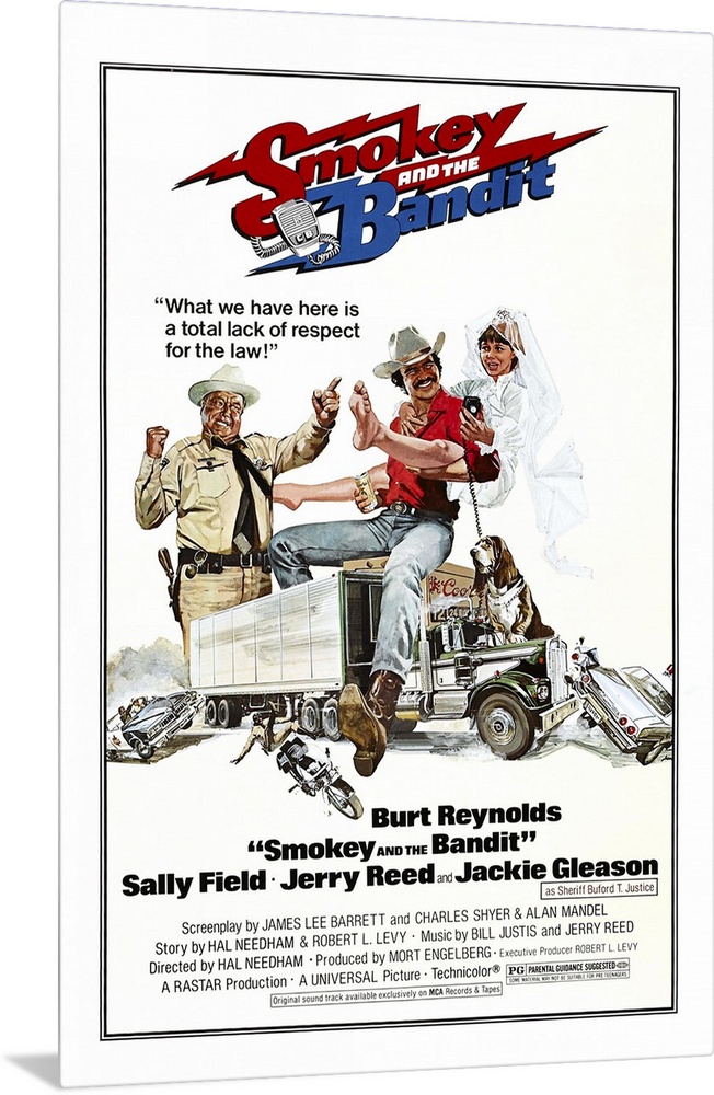 Smokey And The Bandit, From Left: Jackie Gleason, Burt Reynolds, Sally Field, 1977.