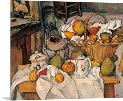 Still life in the Basket, by Paul Cezanne, 1888-1890. Musee d'Orsay, Paris, France