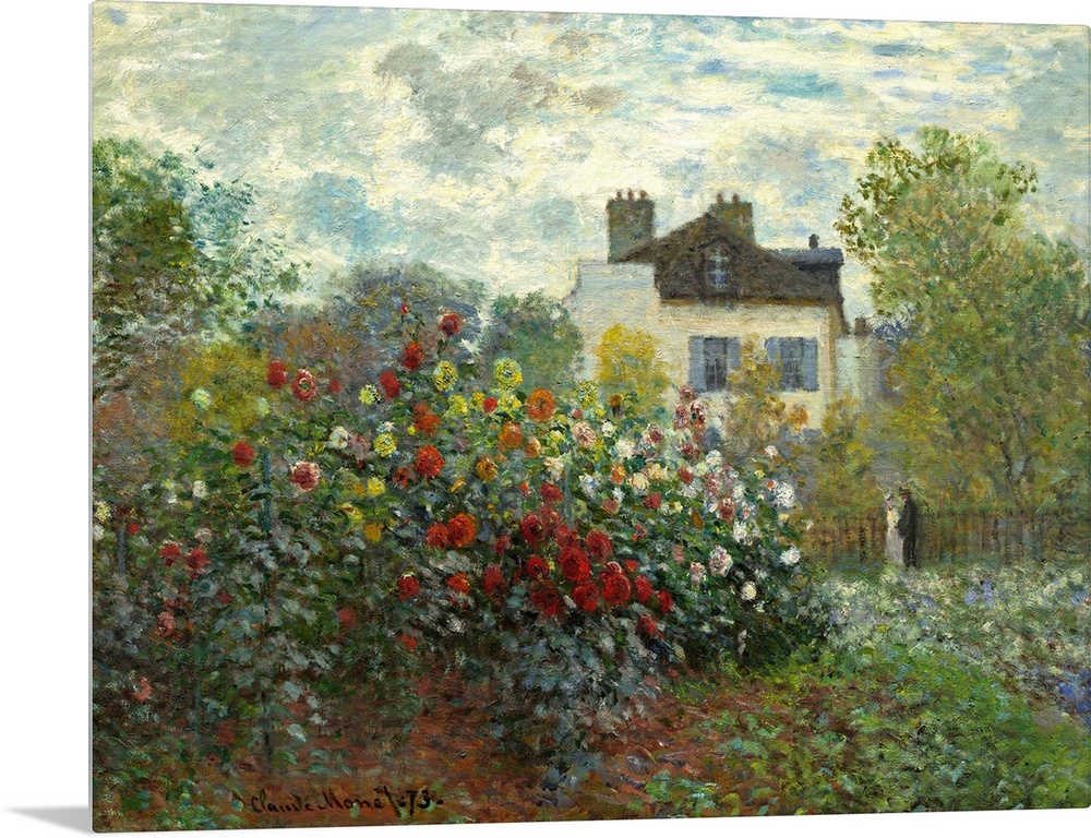 The Artist's Garden in Argenteuil, by Claude Monet, 1873, French impressionist painting, oil on canvas. This painting's al...