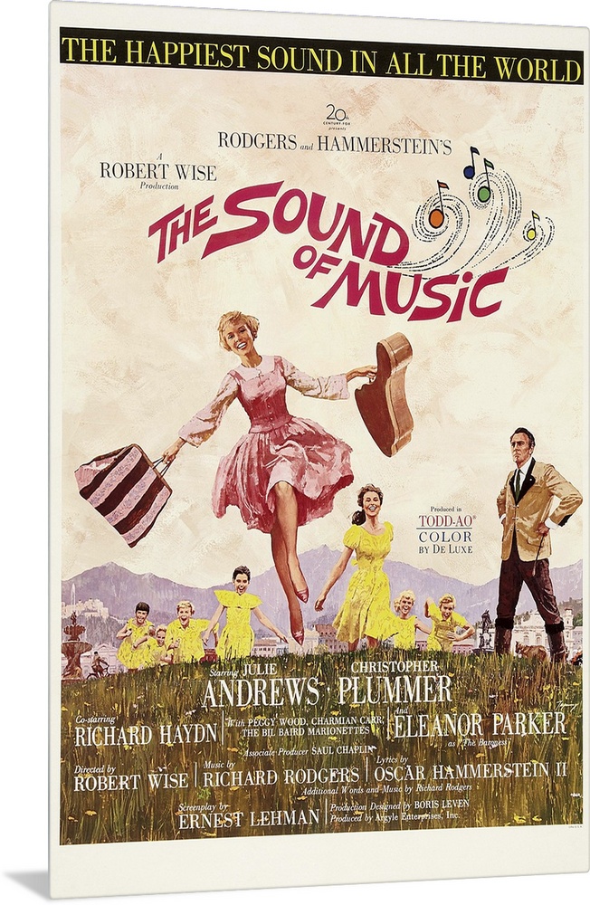 THE SOUND OF MUSIC, US poster, Julie Andrews, Christopher Plummer (far right), 1965. TM and Copyright .. 20th Century-Fox ...