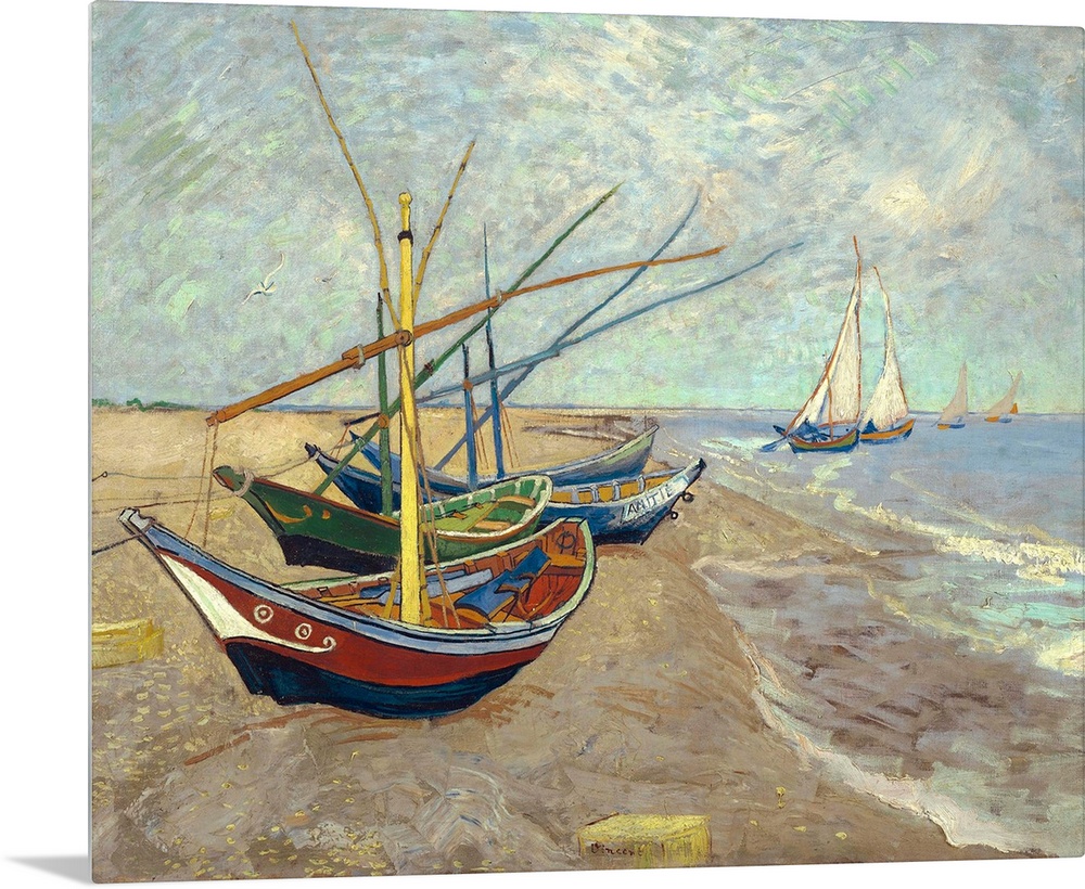 Vincent van Gogh (Dutch, 1853-1890), Fishing Boats on the Beach at Les Saintes-Maries-de-la-Mer, 1888. Oil on canvas, 81.5...