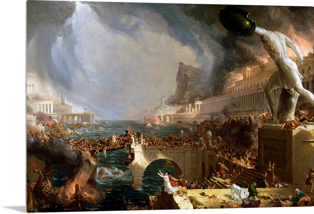 Thomas Cole (British, 1801-1848), The Course of Empire - Destruction, 1836, oil on canvas, 39.5  63.5 in, New York Histori...