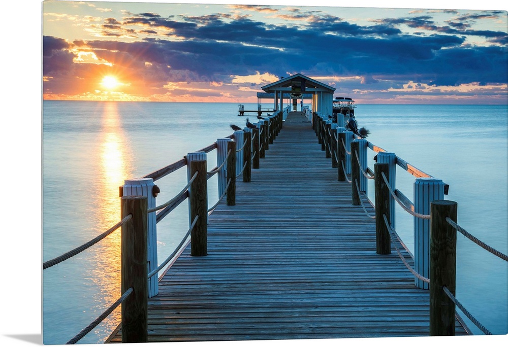 Pier At Sunrise, Islamorada, Florida Keys, USA