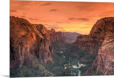 Utah, Zion National Park, Zion Canyon from Angel's Landing