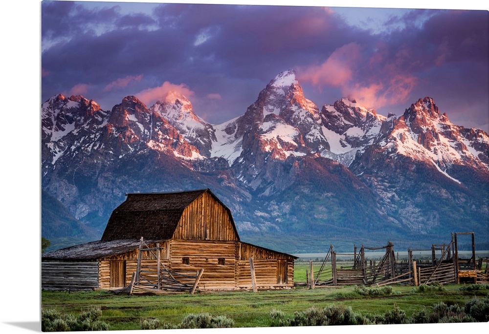 Sun Rises Over Mormon Barn, Grand Teton National Park, Wyoming
