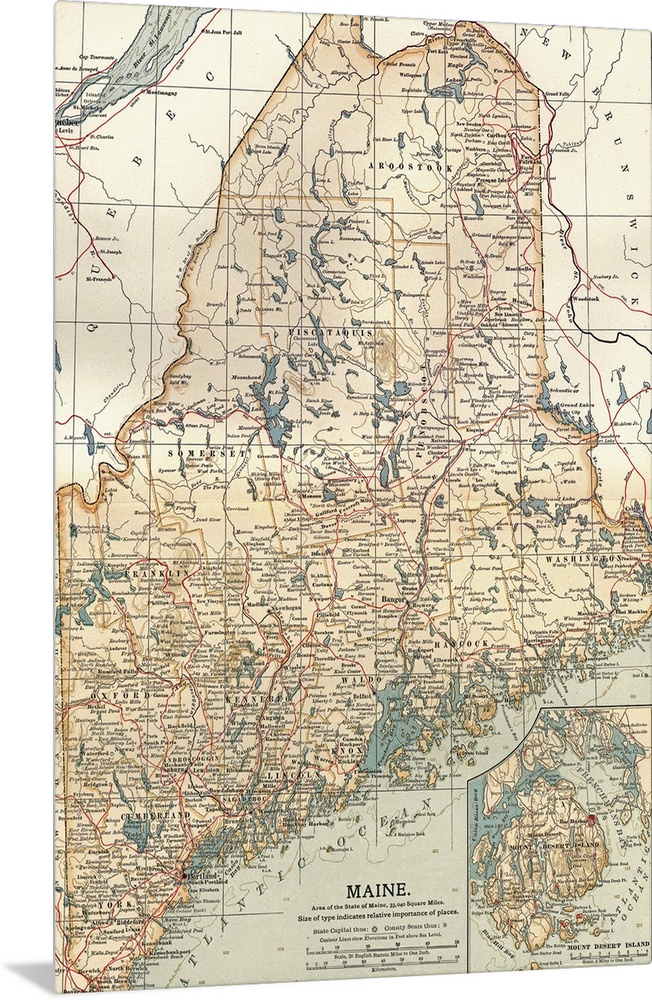 Maine - Vintage Map