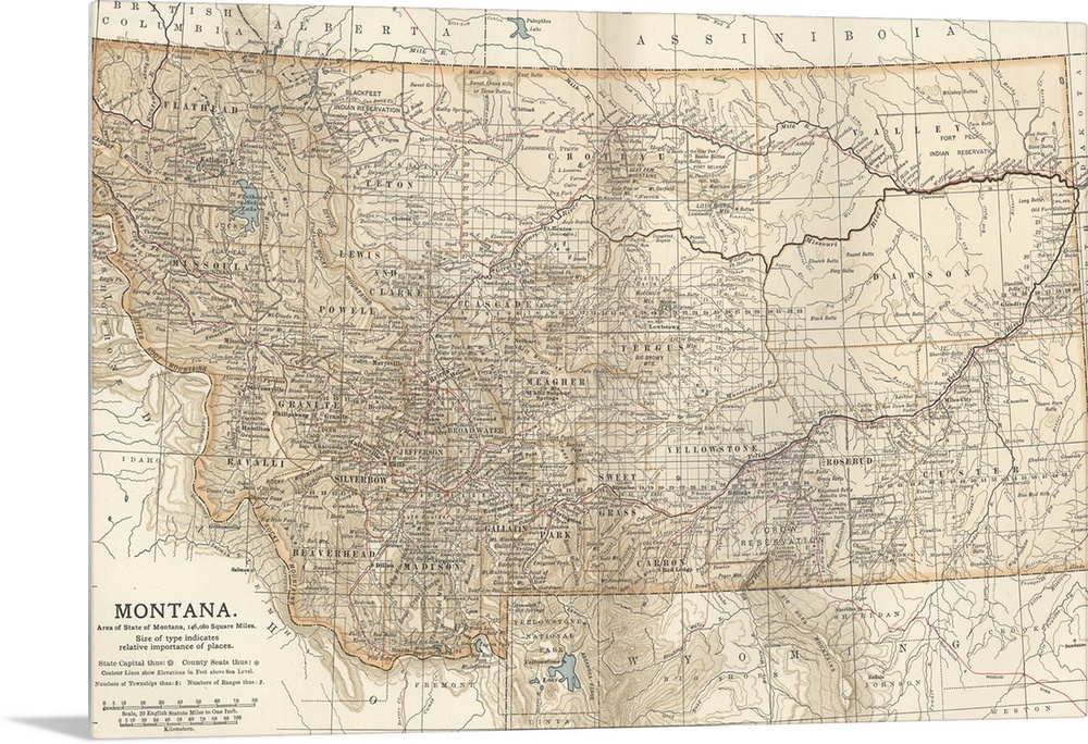 Montana - Vintage Map