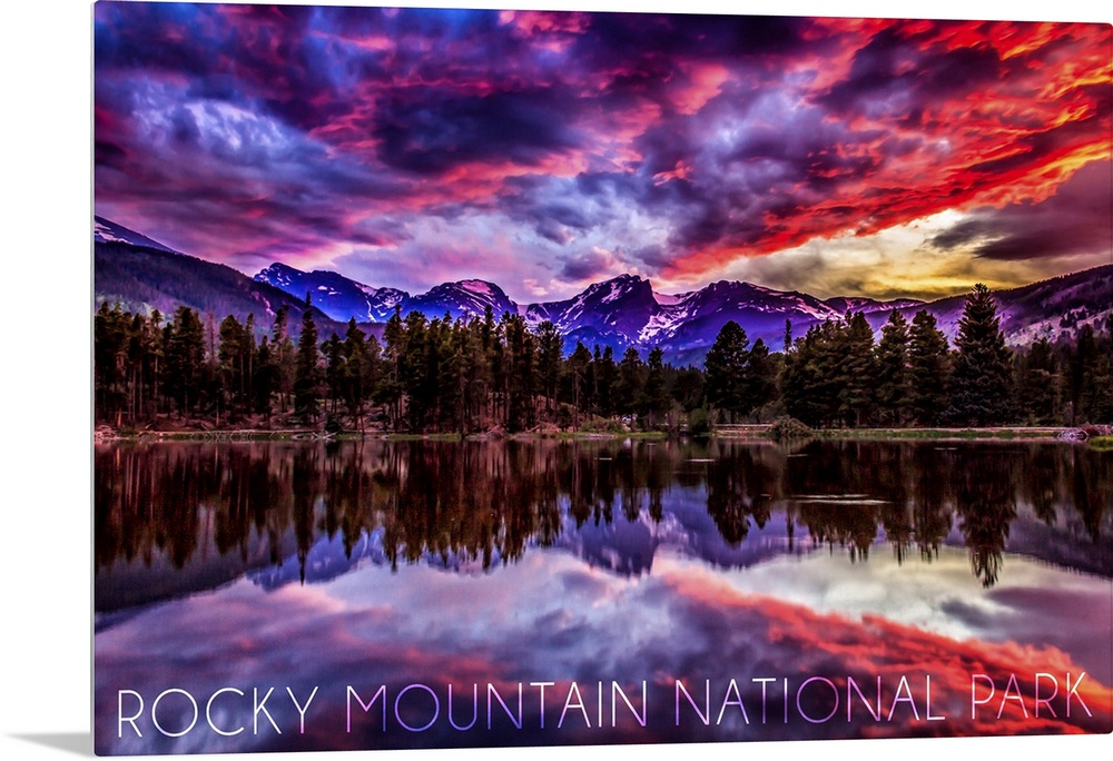 Rocky Mountain National Park, Colorado, Sunset and Sprague Lake