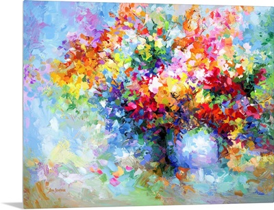 Colorful Vase Of Flowers
