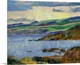 image thumbnail of Oil on canvas large wall landscape painting of the Firth of Clyde in the British Isles. Clear water meets cliffs and gentl...
