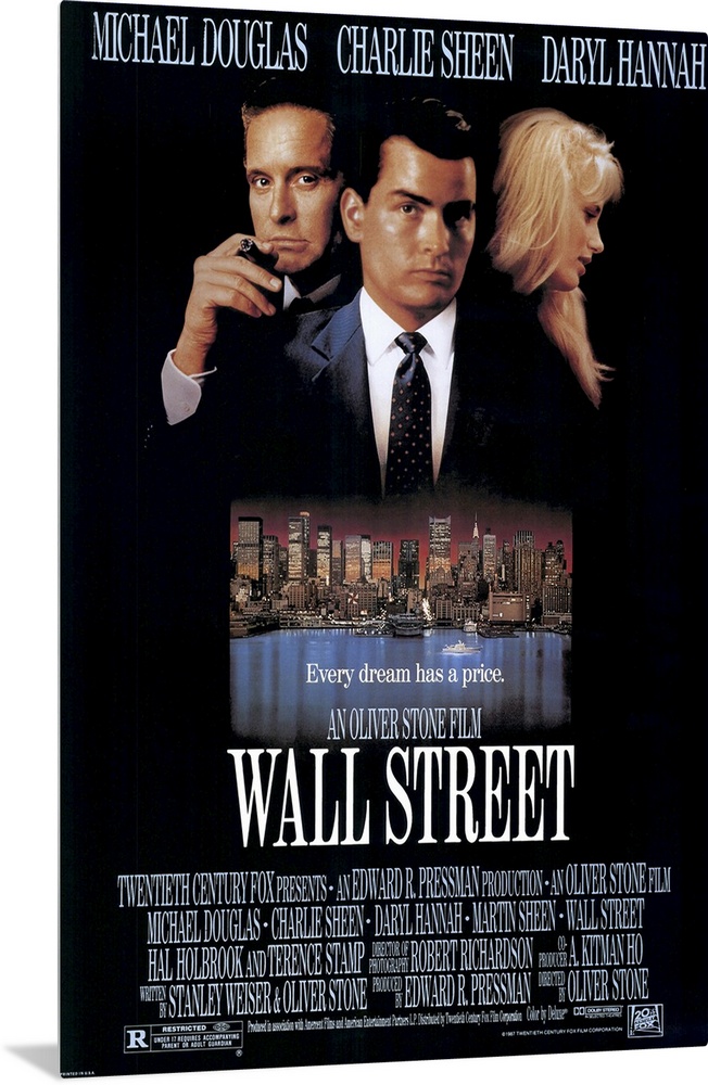 Stone''s energetic, high-minded big business treatise in which naive, neophyte stockbroker Bud Fox (Charlie Sheen) is sedu...