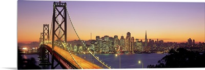 California, San Francisco, Bay Bridge, night