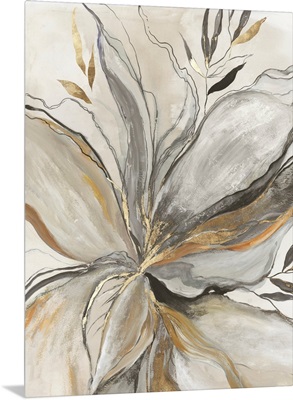 Gold Charcole Flower I