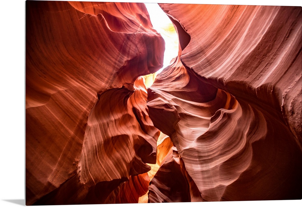 Photograph from inside of Antelope Canyon's rock formation located on the Navajo Reservation in Page,  Arizona with flowin...