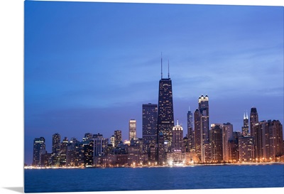 Chicago City Skyline in the Evening