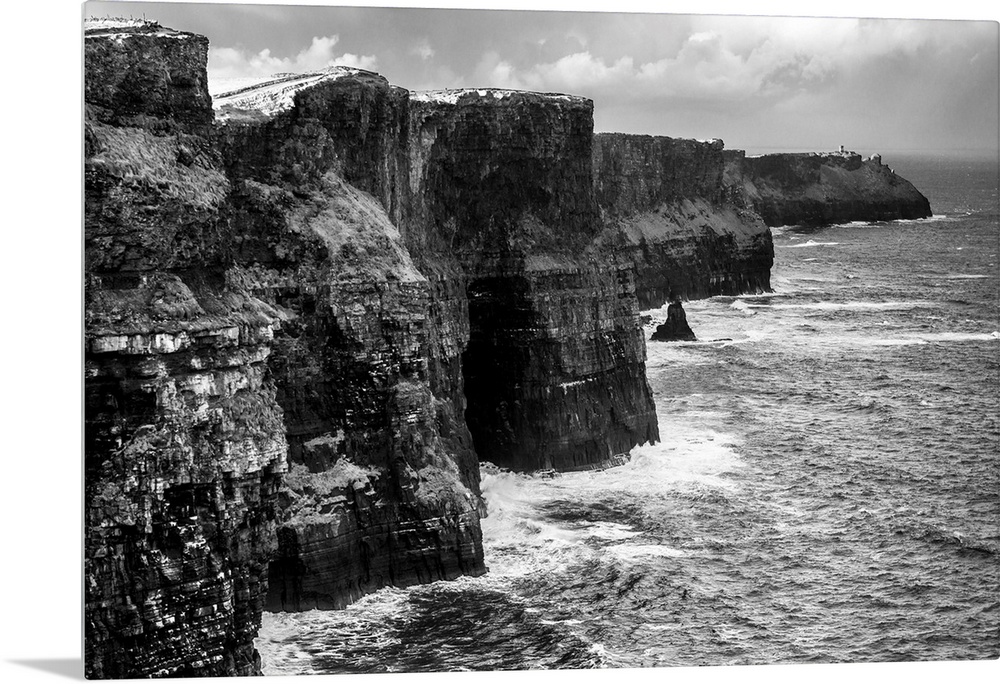 Landscape photograph of the picturesque Cliffs of Moher, located at the southwestern edge of the Burren region in County C...