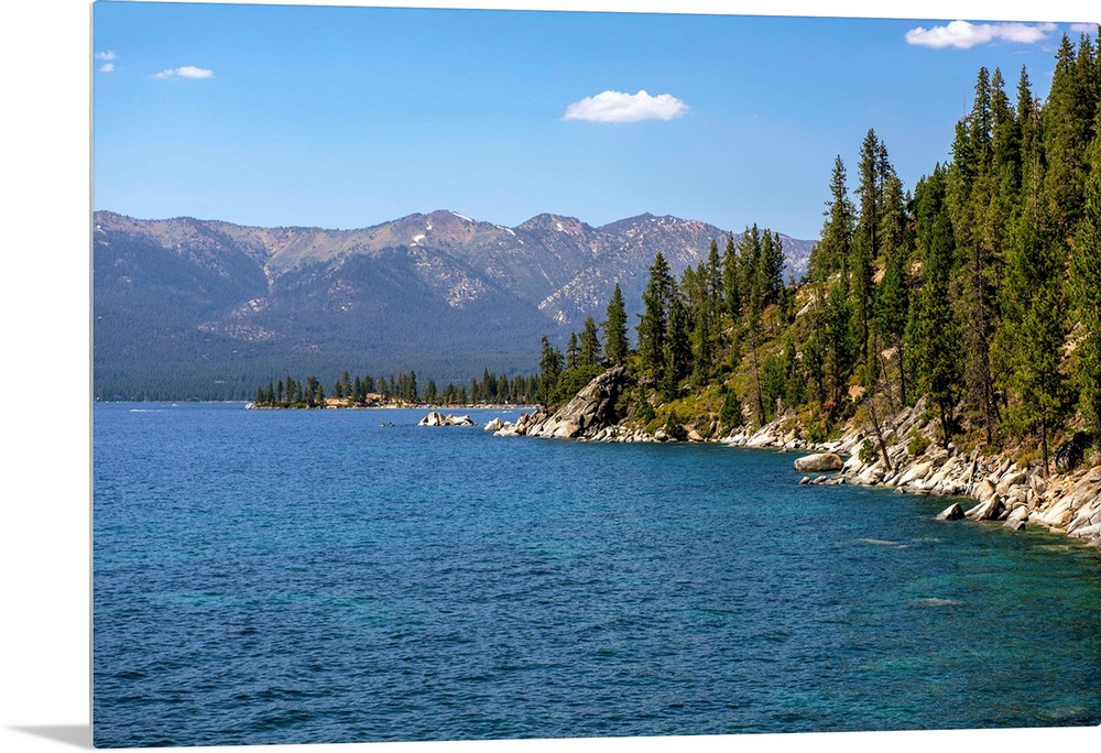 View of eastern shore of Lake Tahoe in California and Nevada.