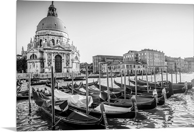 Gondolas in Front of Santa Maria della Salute, Venice, Italy, Europe