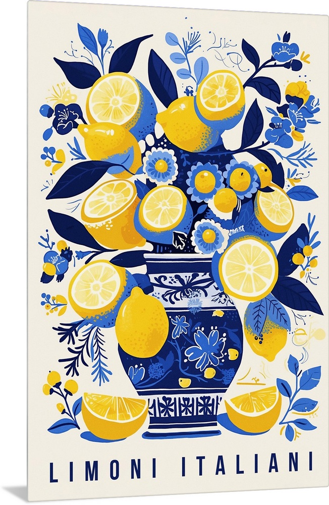 Limoni Italiani - Retro Food Advertising Poster
